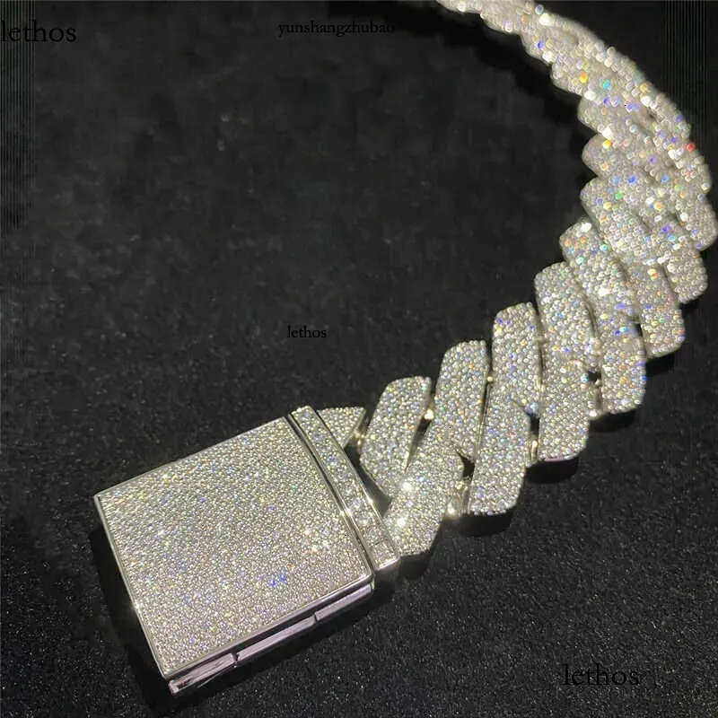 Four Rows Heavy Miami Bracelet D Color Vvs Moissanite k Chain Solid Sier Hip Hop Men Jewelry Cuban e1