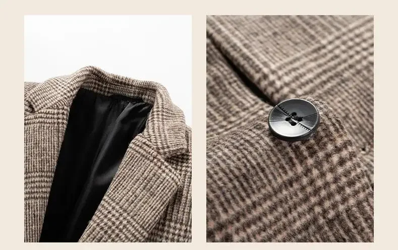 Men Cashmere Wool Blends Long Winter Jackets Trench Coats High Quality Winter Coats Male Business Casual Wool Trench Coats 4XL 250916Z