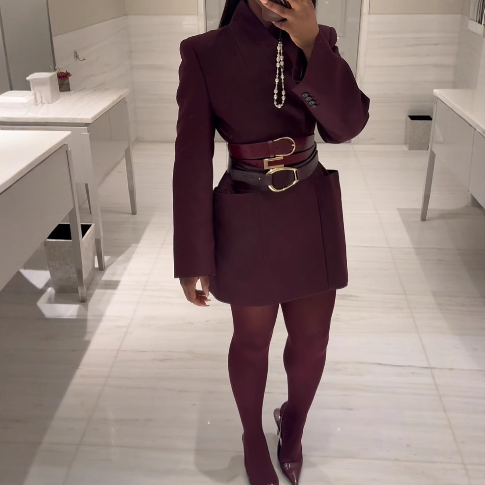 Fashion Womens FourColor Lapel Flared Sleeve Blazer 250924