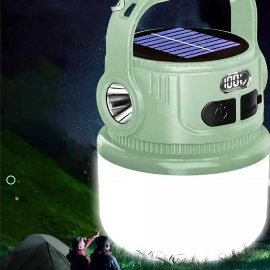 Portable LED Camping Flashlight Rechargeable LED Camping Solar Rechargeable Lantern Waterproof Outdoor Supplies Lightweight Tent J250925