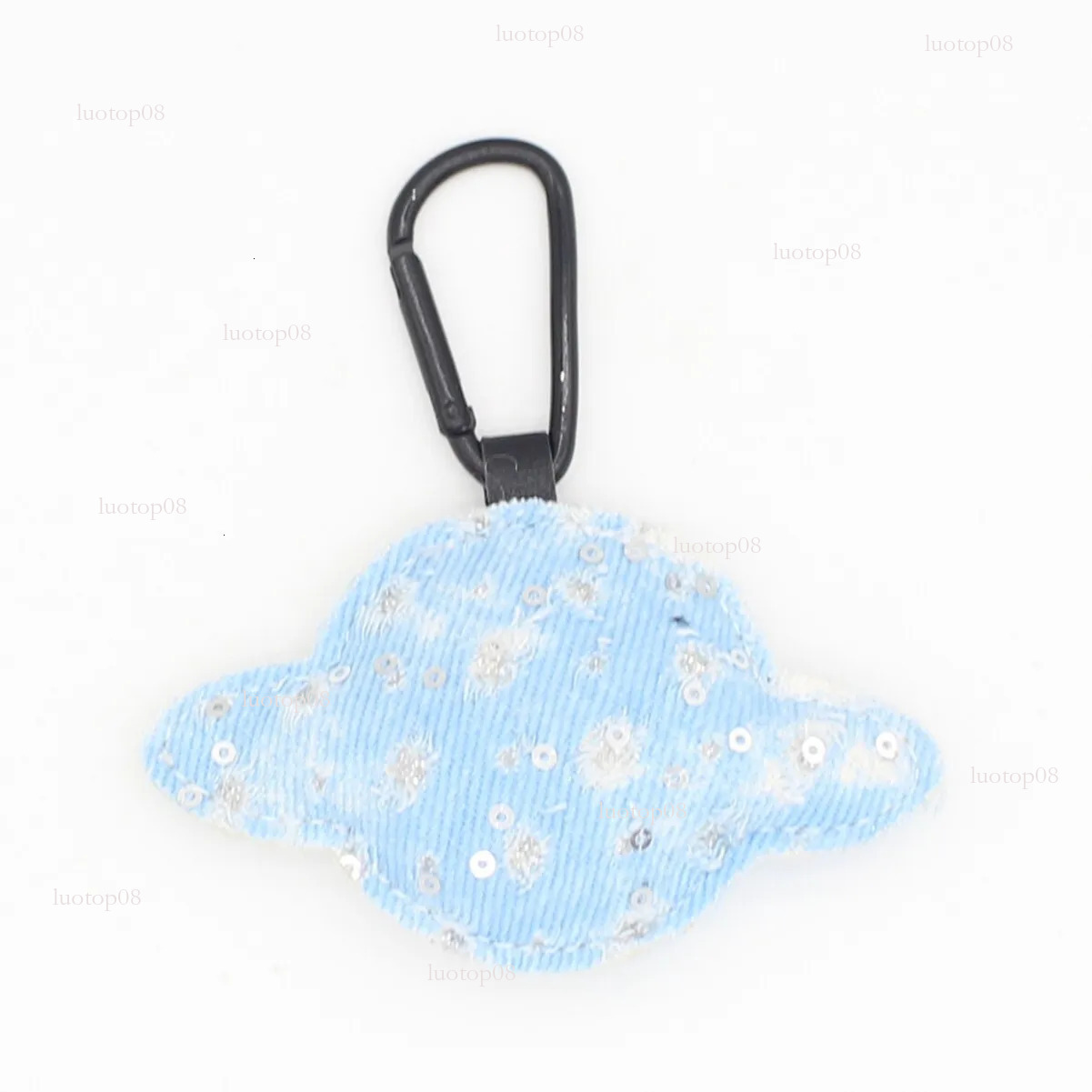 key chain designer new denim plaid sequin small planet shape fabric bag pendant creative accessories keychain wallet