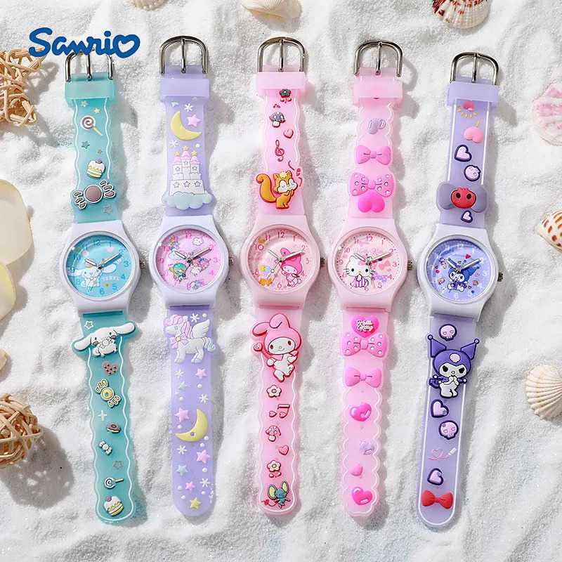 Sanrio Fashion 3D Pattern Wrist Watch Anime Cinnamoroll Hello Kitty Waterproof Quartz Watch Cartoon Kuromi Watchband Kids Gifts L250925