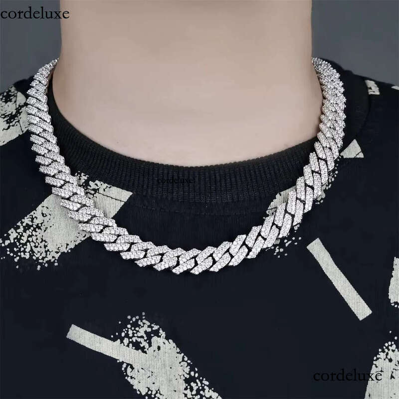 Plated Hip Hop Jewelry Necklace Cuba 14mm Wholesale Cuban Link Chain Gold Gift Hiphop Unisex Li Zircon Precious Metal Alloy fe