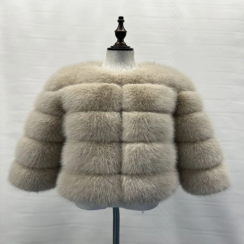 Womens Fashion Faux Fur Coat Super Autumn Winter High Quality 240824