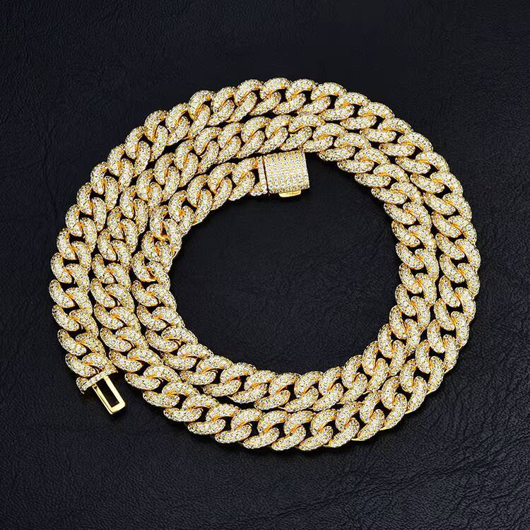 JWY Customized Trendized Gold and Silver Plated Hip Hop Cuban Link Chain Miami Necklace Iced Out Jewelry