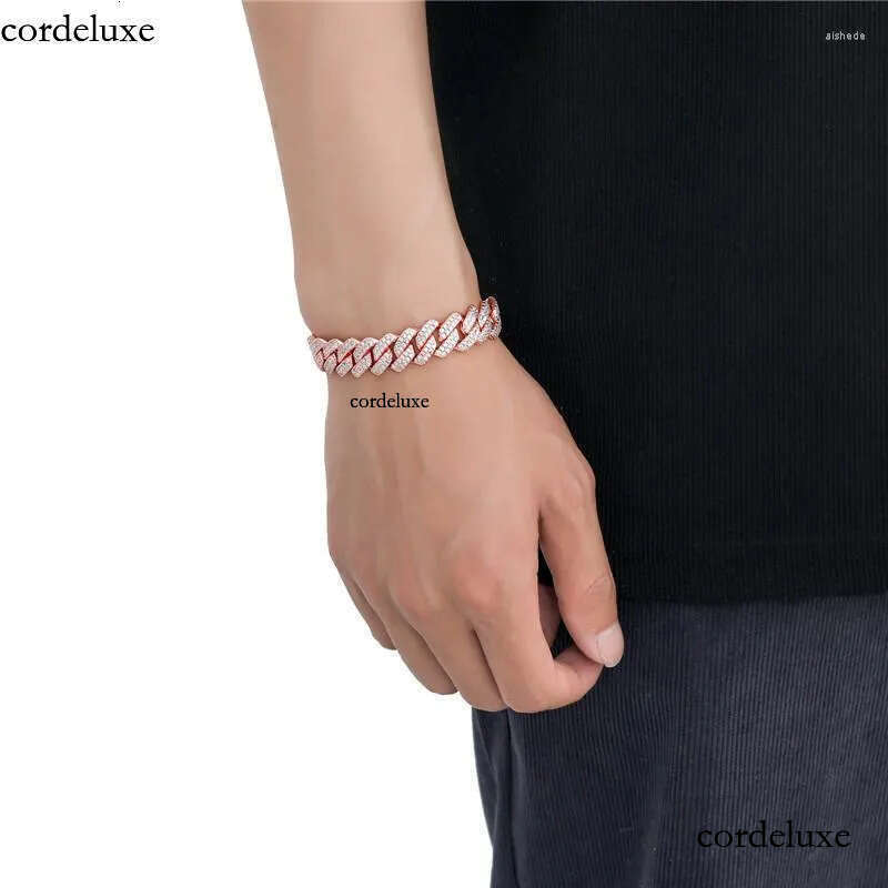 necklace moissanite chain Iced Out Cuban Chain 13MM Micro Paved CZ Stone Fashion Hip Hop Jewelry For Men Women Gift eb