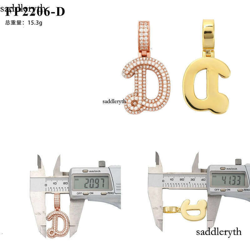 Hot selling new personalized letter hip-hop with sier Mosonite GRA certificate pendant that can pass through a dia pen