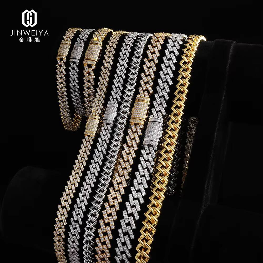 Customized Trendizable Cuban Hip Hop Chain for Men VVS Moissanite Diamond Iced 925 Silver Link Chain Gold Plating High Fashion Necklace