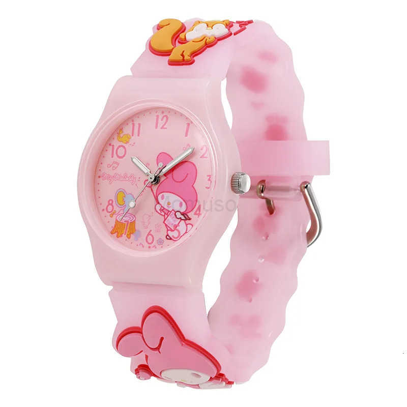 Sanrio Fashion 3D Pattern Wrist Watch Anime Cinnamoroll Hello Kitty Waterproof Quartz Watch Cartoon Kuromi Watchband Kids Gifts L250925