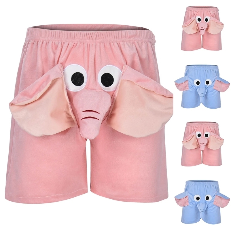 Men Shorts A Fun Elephant Boxer Novelty Shorts Humorous Underwear Prank Gifts For Men Animal Themed Boxers Shorts Elephant Will 240703