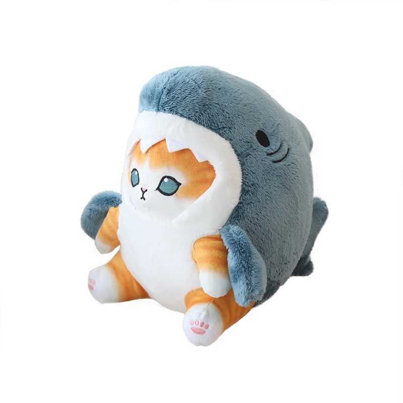 Cute Shark Cat Plush Creative Cosplay Sharks Doll Plush Stuffed Toy Kids Girls Boys Birthday Christmas Gift Room Home Decor C250925