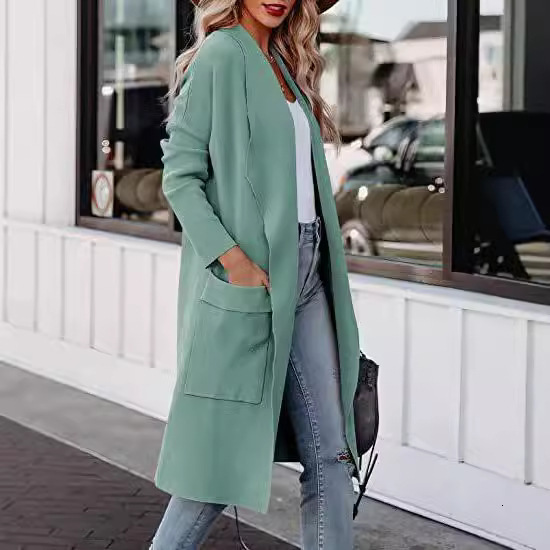 High-end Winter Coat Autumn Women's Casual Long Woolen Slimming Jacket