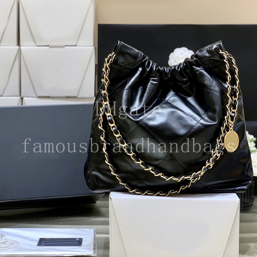 22 Handbag Small Chain Shopping Bag 37CM Calfskin Leather Shoulder Bag Women Tote Bag With Box C016