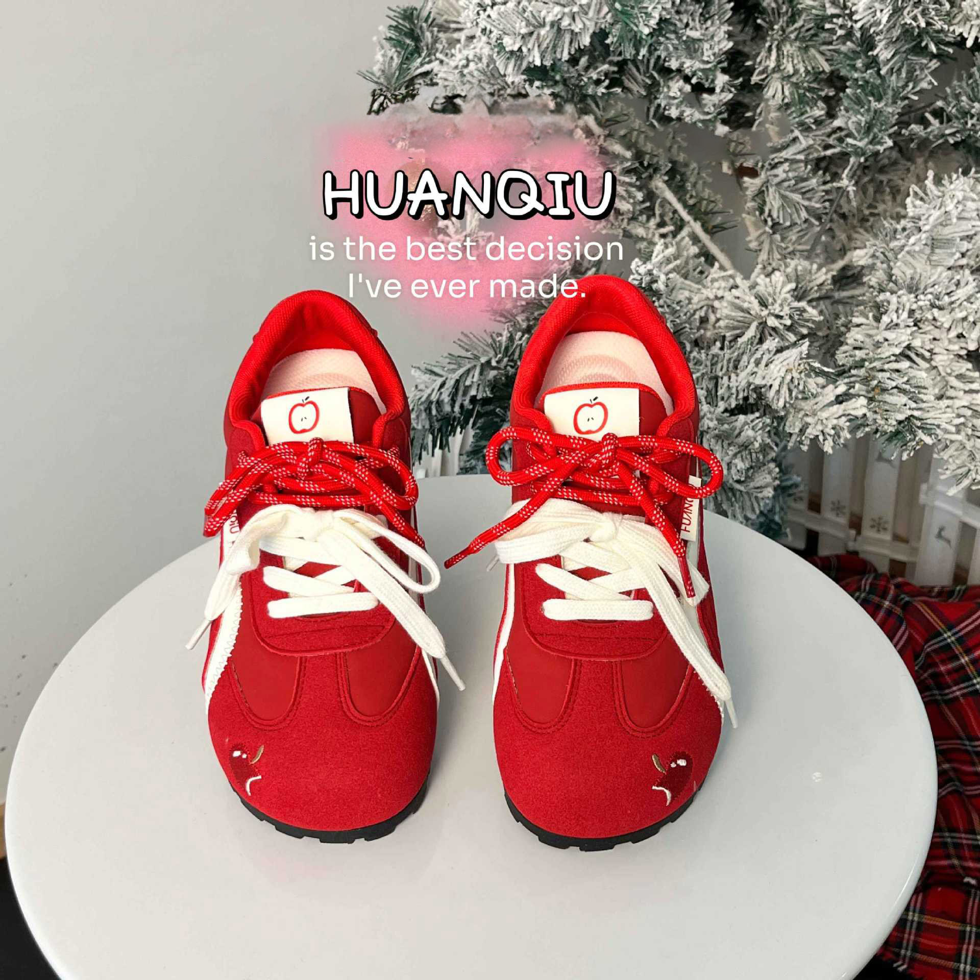 HUAN QIU Free shipping Designer Casual Shoes Red women shoes versatile lightweight board shoes soft soled casual shoes