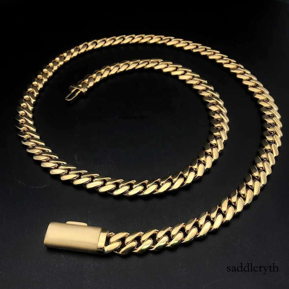 22 Inches 10mm Real S Sier 10k 14k gold miami cuban k chain necklace for women men