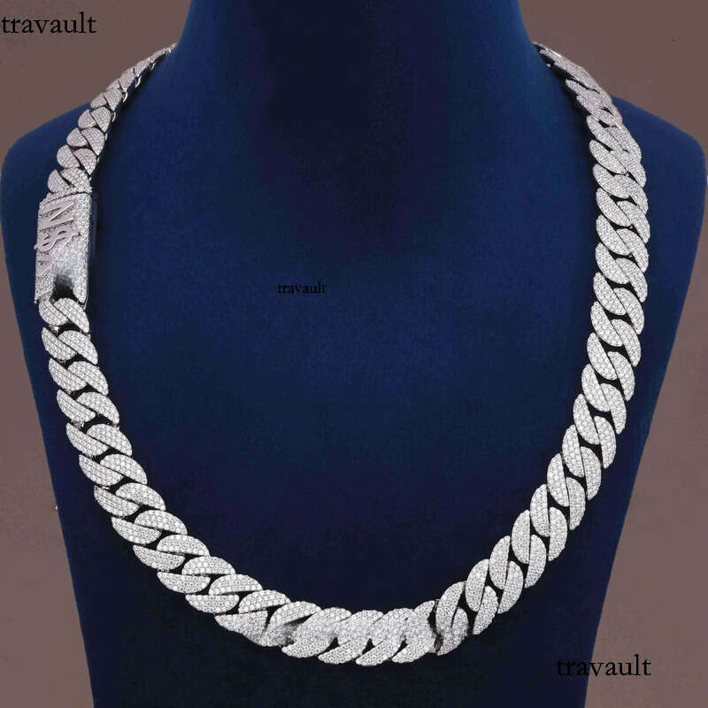 Wholesale Price 16mm Custom Lock Sterling Sier Fine Jewelry Iced Out VVS Moissanite Dia Cuban Link Chain