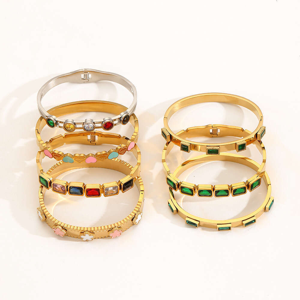 New Rainbow Color White Zircon Bracelet Fresh Accessories Women Design Non-Fading Light