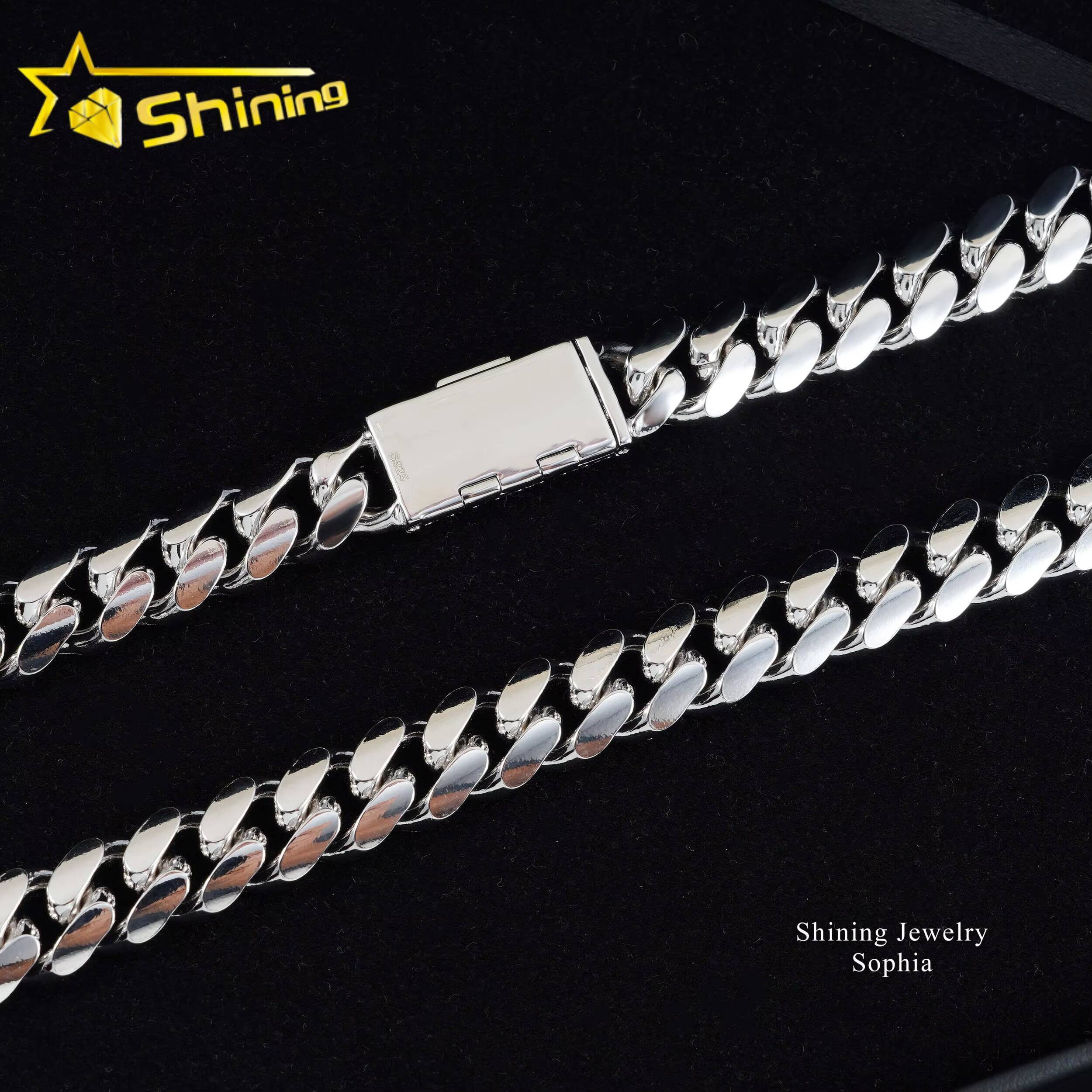 IGI Certified Customized Trend Iced Out Clasp Lab Grown Diamond Necklace Hip Hop Sterling Silver 12MM Miami Cuban Link Chain