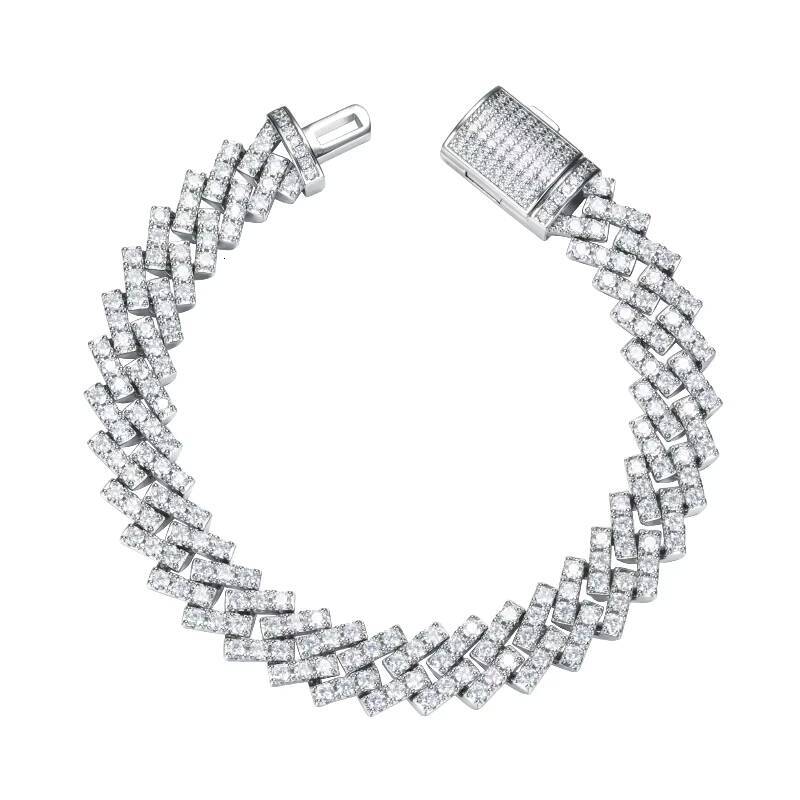 JWY Customized Trend High Quality 925 Sterling Silver Man Hip Hop Jewelry Iced Out VVS Moissanite Bracelets Fashion Chain Link Bracelets