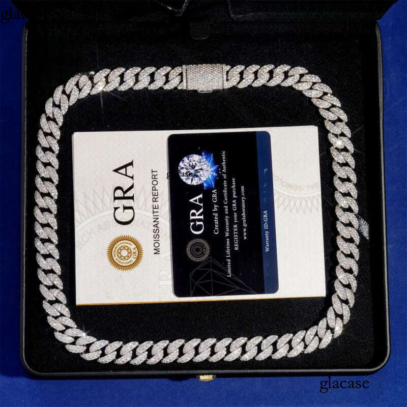 fashion pendant jewelry iced out hip hop miami k chains men women sier 15mm wide round shape vvs moissanite cuban necklaces and bracelets