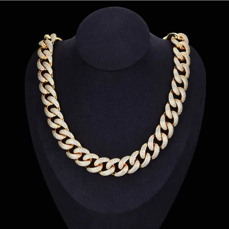 18mm Customized Trendized High Quality Hip Hop 925Silver Necklace Iced Out Miami Moissanite Cuban Link Chain