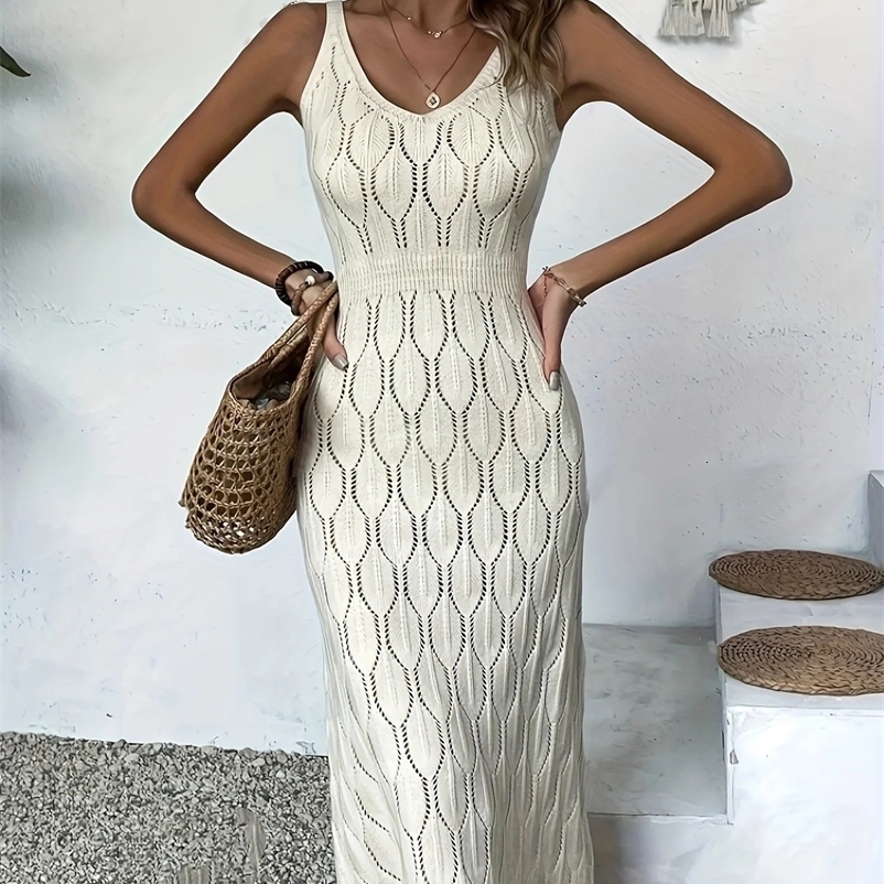 autumn and winter fashion casual slim fit elastic waist unique niche knitted dress 250422