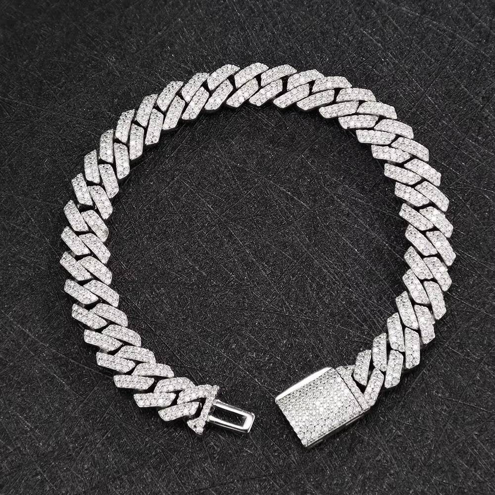 2025 Trendy Mens Hip Hop Cuban Chain Necklace Customized Trend S925 Silver with LabGrown Moissanite New Arrival Jewelry