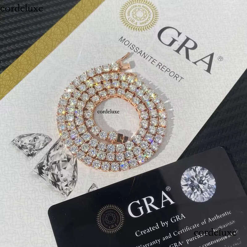 Cheapest Price Hip Hop Sier Gra VVS Moissanite Dia Tennis Chain 3MM 4MM 5MM Necklace Bracelet Men Women Hiphop Jewelry 47