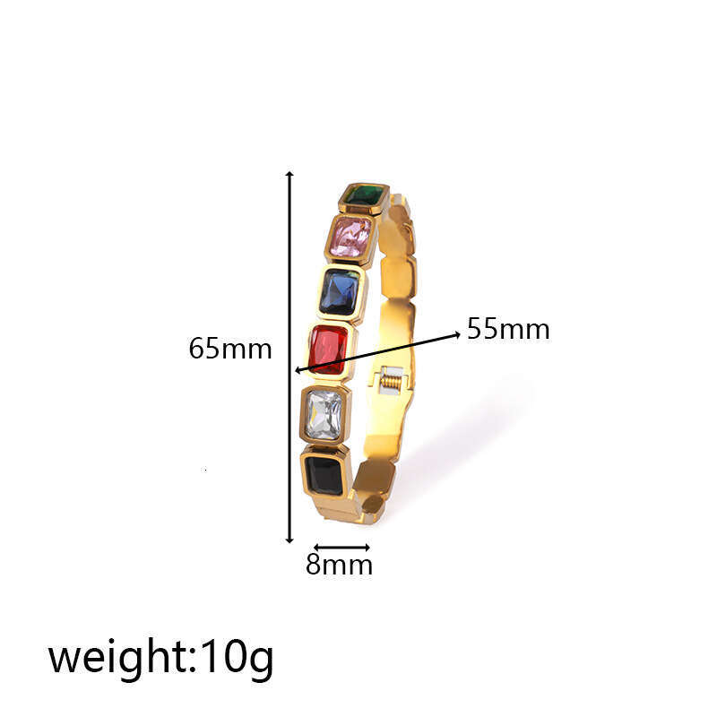 New Rainbow Color White Zircon Bracelet Fresh Accessories Women Design Non-Fading Light
