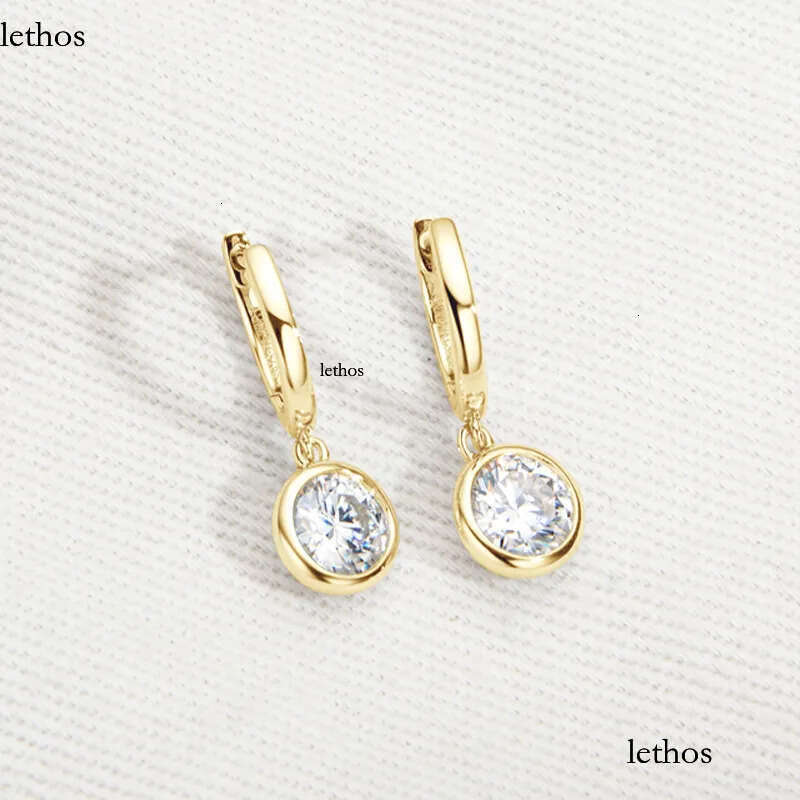 DJMAX 1CT for Women Top Original Sterling Sier Lady's Moissanite Dia Hoop Earrings New 2023 4c