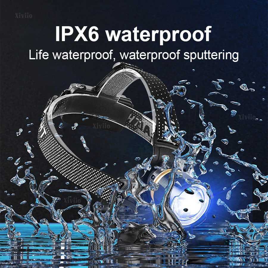 Super Bright Headlamp Sensor LED Headlight Most Powerful Long Range Head Flashlight Work Light USB Rechargeable Fishing Lantern J250925