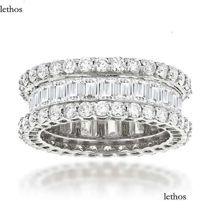 cuba Cuba chain designer jewelry Moissanite dia ring Vecalon Lustre Promise Wedding Band Ring Top quality Sterg Sier VVS Dia Engagement rings for wome