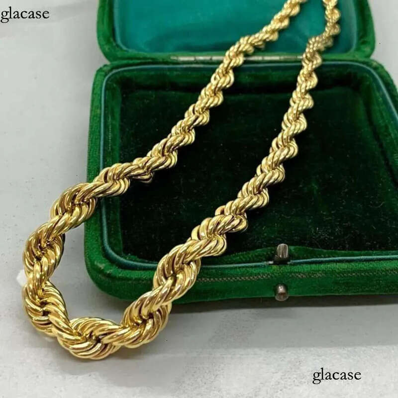 Lifeng Jewelry Thick Rope Chain Necklace Men Women 10mm Hip-hop Sier Gold-plated Short Choker