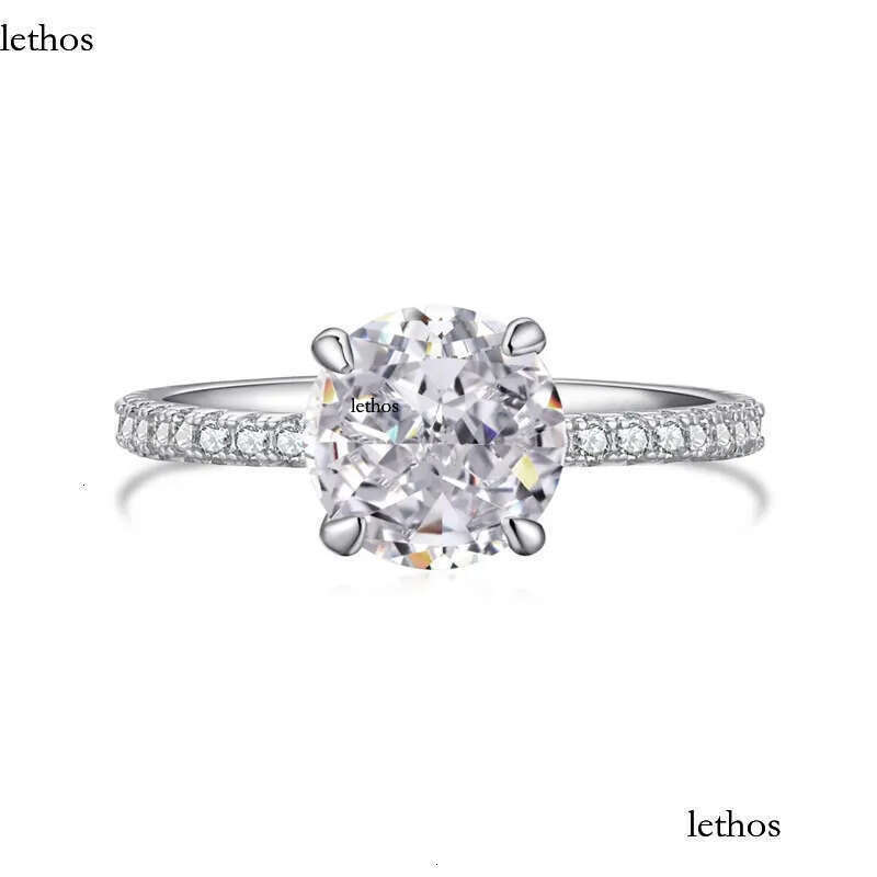 Fashionable wed designer ring for woman sterling sier dia round oval 5A zirconia love eternity promise wedding engagement rings gift box ac