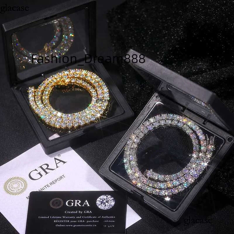 Pendant Necklaces Designer Jewelry Dropshipping Local US Stock Sterling Sier VVS Moissanite Dia Cluster Tennis Chain Necklace For Women