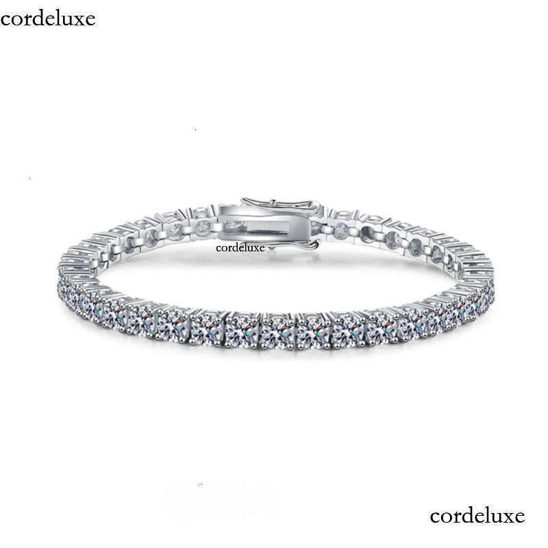 2mm-5mm VVS Dia for Womens Sterg Sier Lab Grown Moissanite Tennis Bracelet ea
