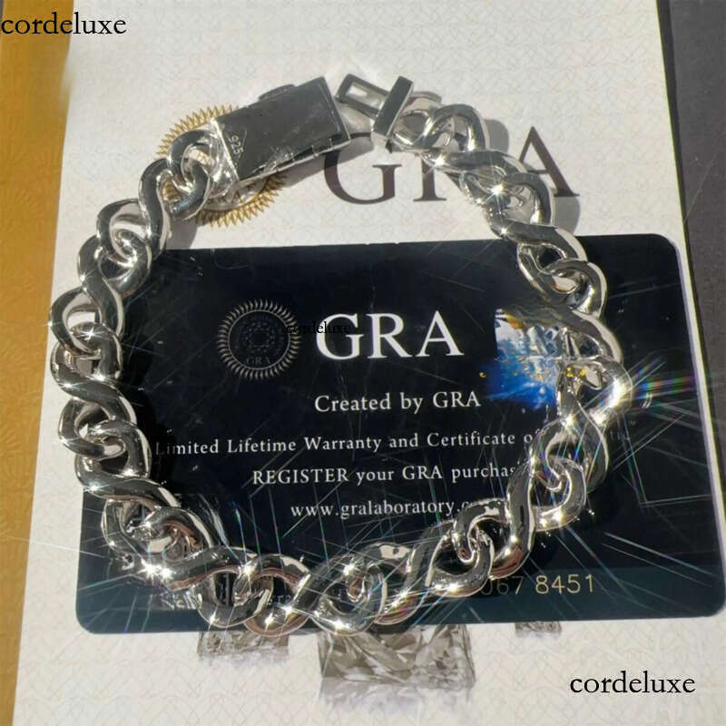 New Arrivals 10mm Width Solid Sier Iced Out Hip Hop Jewelry VVS1Moissanite Dia Franco Cuban Link Infinity Bracelet Men 65