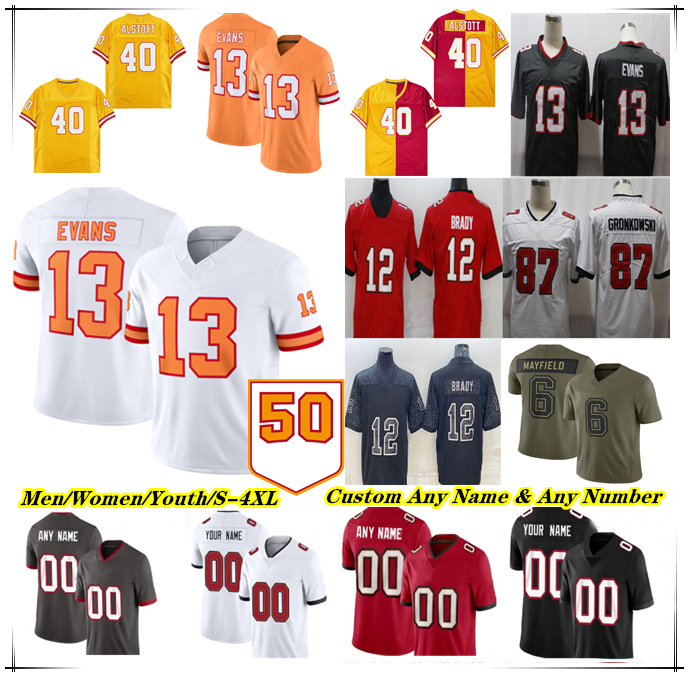 Baker Mayfield Football Jersey Mike Evans Bucky Irving Emeka Egbuka Rachaad White Sterling Shepard Tykee Smith Rob Gronkowski Vita Vea SirVocea Dennis Bucs David 4X