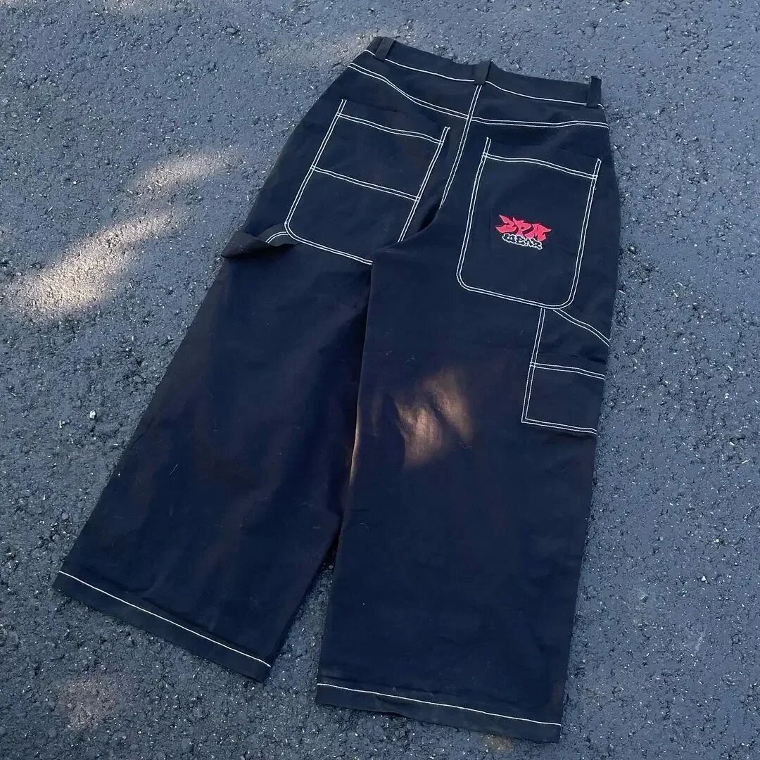 Spring New American High Street Embroidered Straight Jeans Unisex Fashion Versatile Slim Jeans 250822
