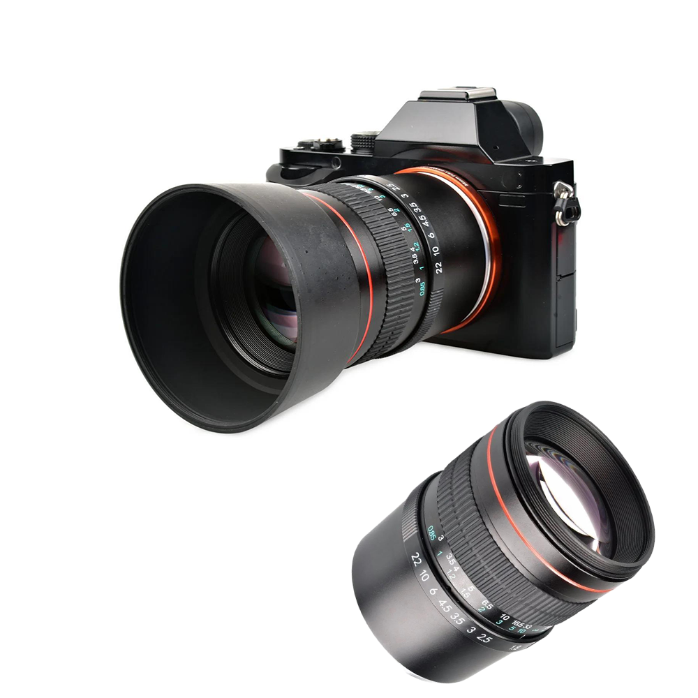 85mm F1.8 Manual Focus Portrait Lens Compatible with Full Frame & APS-C Cameras for Canon EOS Rebel EF/EF-S RF Mount Sony Alpha NEX E mount FE Nikon F