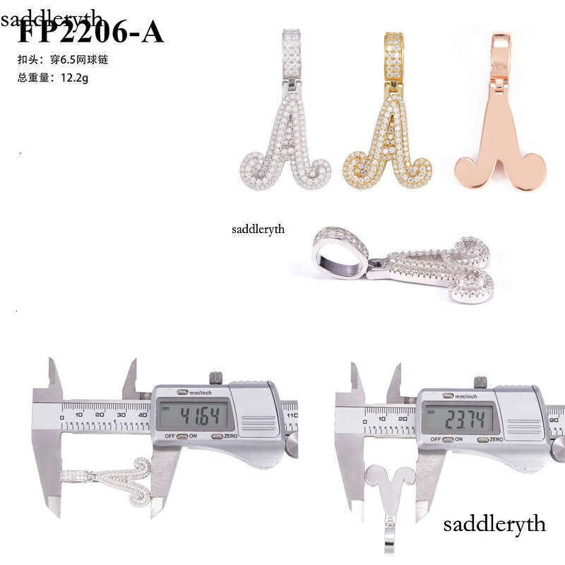Hot selling new personalized letter hip-hop with sier Mosonite GRA certificate pendant that can pass through a dia pen