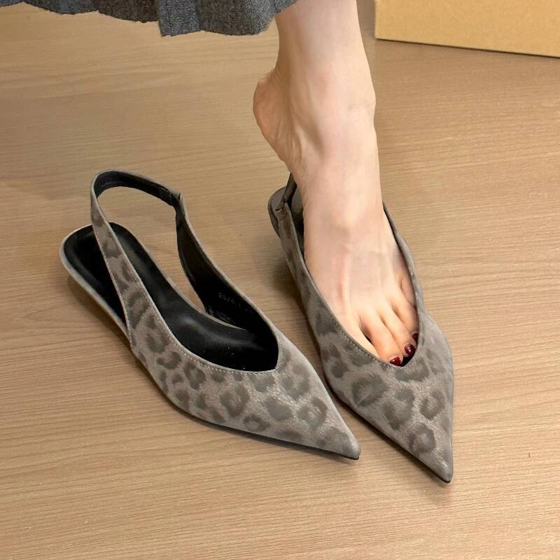 2024 Spring New Leather Pointed Toe Slingback Sandals Elegant Flat Slim Daily Shoes Women Sandalias De Mujer ddmymonkey