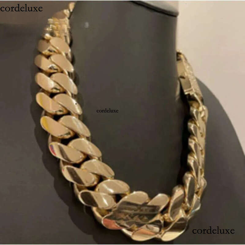 Hip Hop Jewelry Men Thick Miami Necklace 28Mm 24 1Kilo Gram 14K Gold Plated Plain Style 999 Sier Cuban Chain Men's jewelry necklace 9b