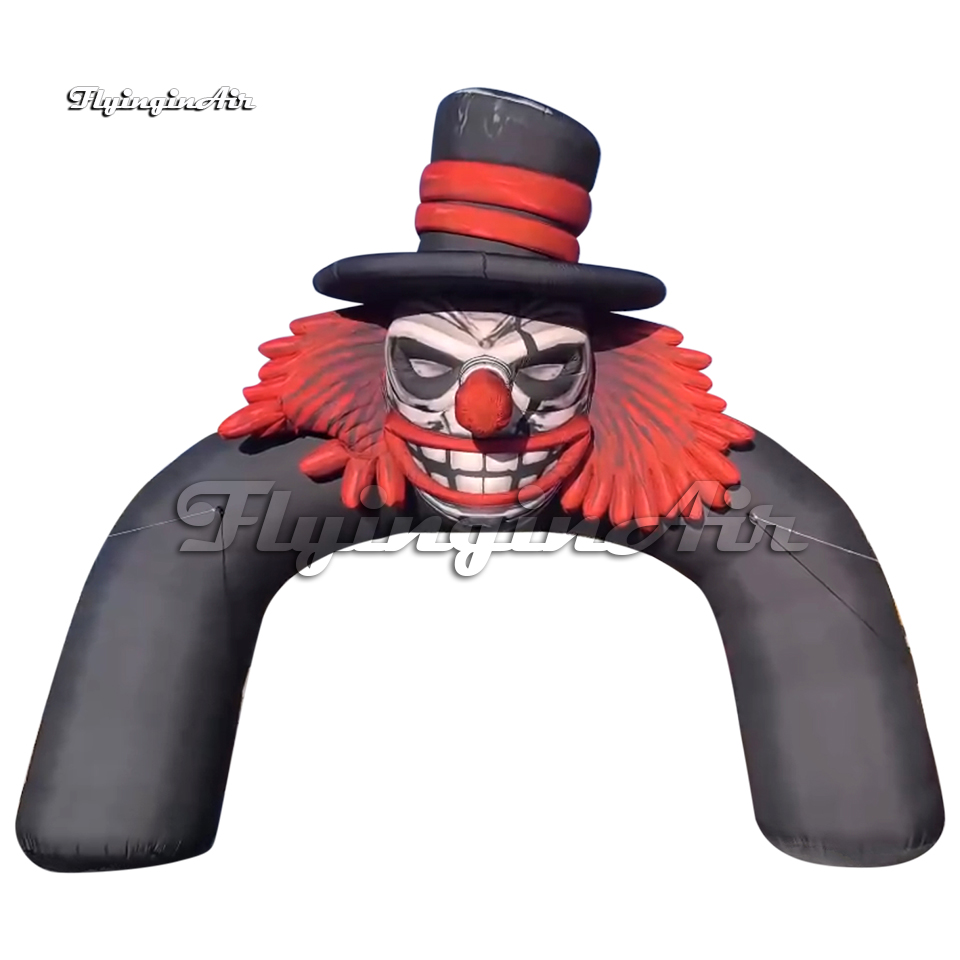 5m High Halloween Archway Entrance Inflatable Clown Arch With A Giant Joker Head For Outdoor Decoration