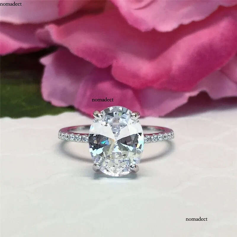 Womens Wedding Fashion Sier Gemstone Engagement Rings For Women Simulated Dia Ring Jewelry 9f