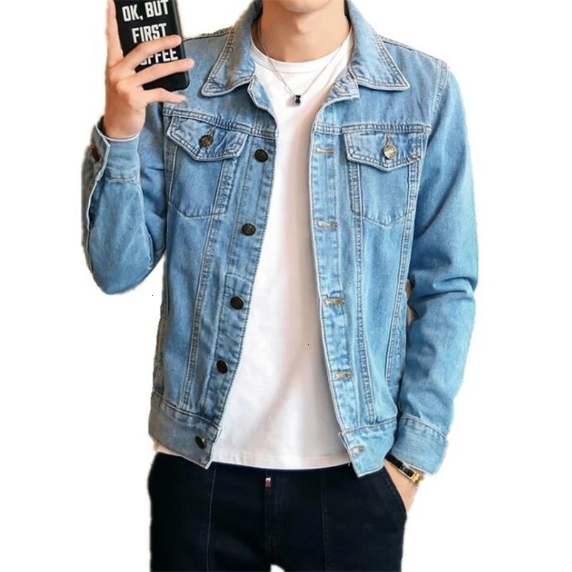 Men's Jackets Cotton Denim Jacket Men Casual Solid Color Lapel Single Breasted Jeans Jackets Young Fashion Slim Fit Hole Street Clothing 5XL 2311