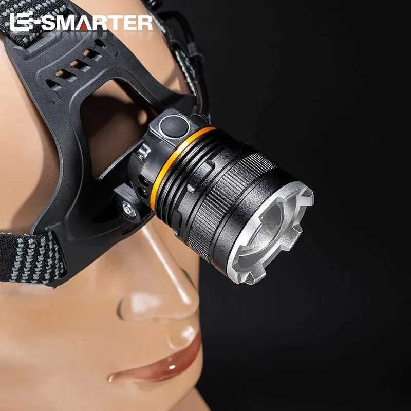 Rechargeable XHP50 LED Headlamp Waterproof Head Light Fishing Searching Camping Head Flashlight Zoom Lantern J250925