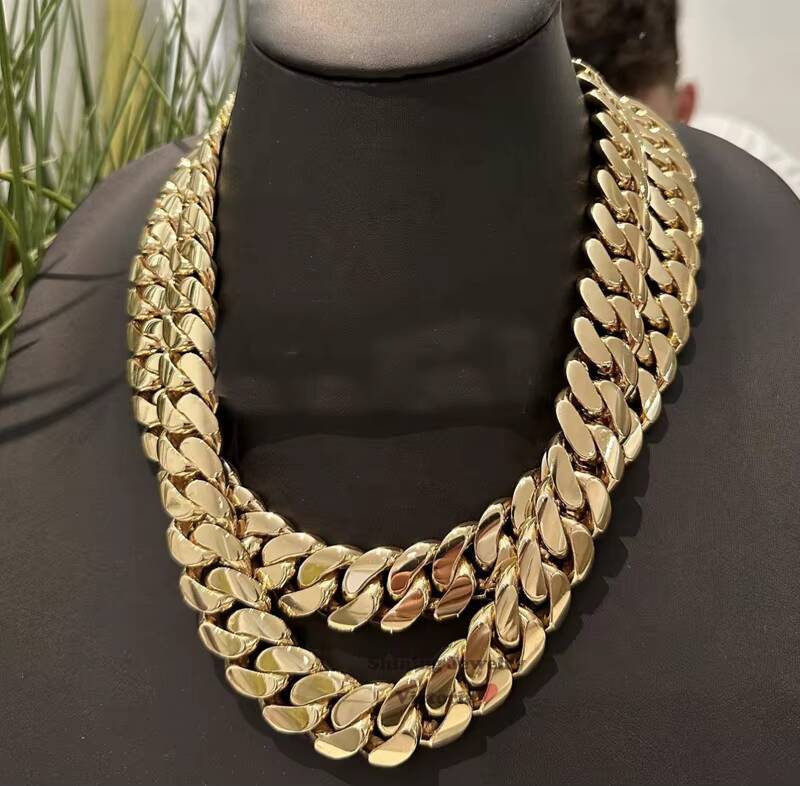 Hip Hop Jewelry Men Rapper Chain 20MM 22 500G Thick 14K Gold Plating 925 Silver Cuban Chain