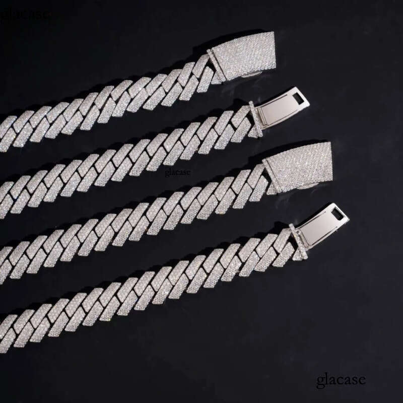 Factory Custom Newest 15MM Hip Hop Rapper Pass Dia Tester VVS Moissanite Cuban Link Chain Necklace Men