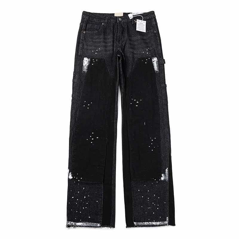 2025 GD Style Splashink La Flare Jeans Pants Hiphop Streetwear Men Vintage Y2K Denim Jeans Graffiti Trousers Denim Pants6 D250925